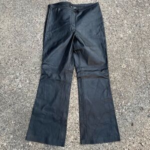 Vintage Cami International Flare Black Leather Womens Pants Size 6P